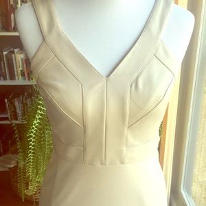 Champagne Vince Camuto cocktail dress.